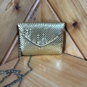 Vintage Y + S Gold Mesh Metallic Shoulder Clutch